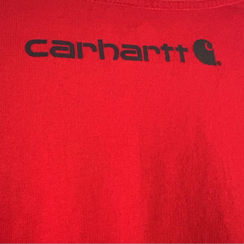 Carhartt Men's Long-Sleeve Crewneck Tee in Red - Picture 4 of 7